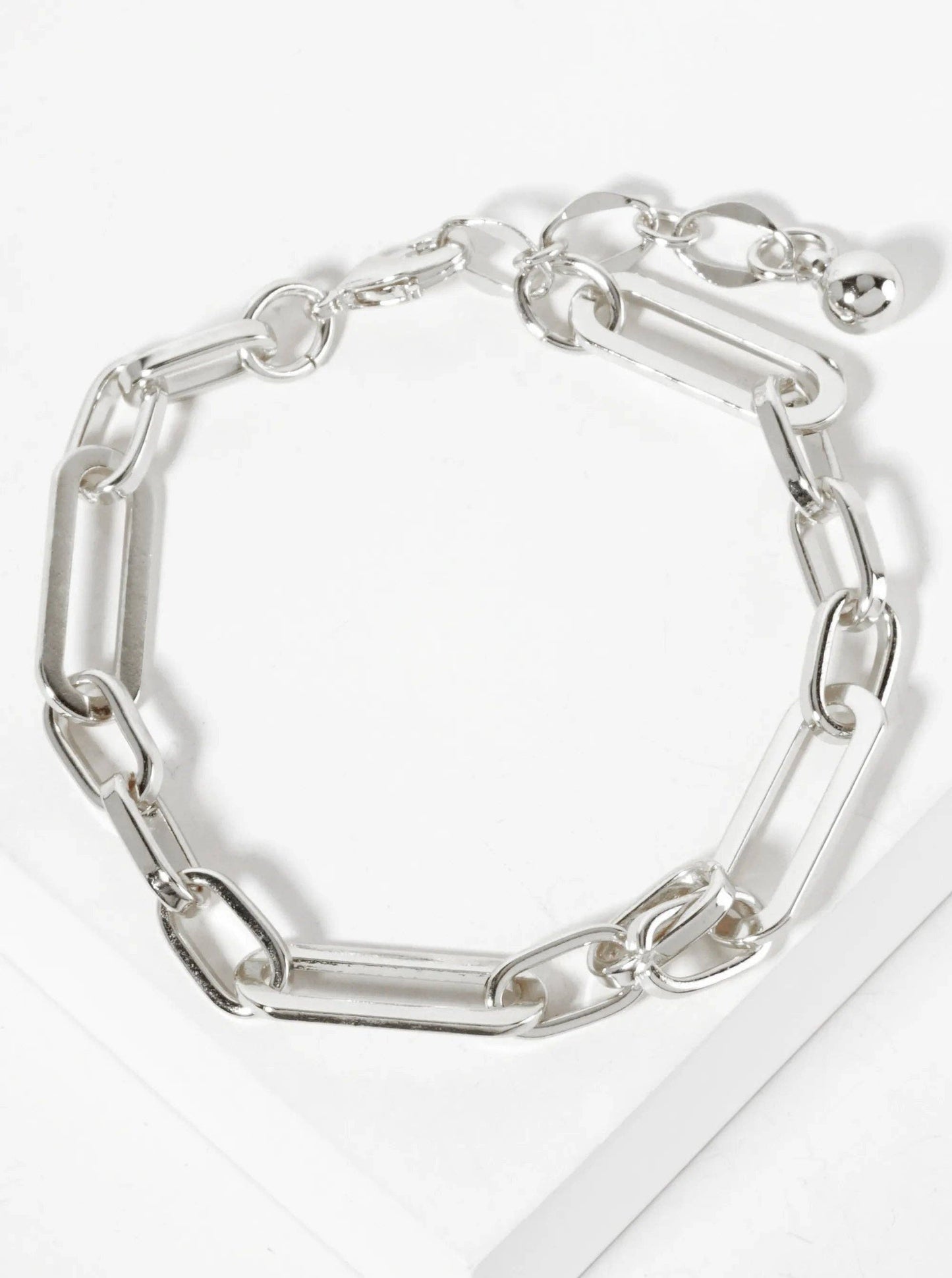18K-Gold-Dipped Polished Brass 20-10mm Chain Bracelet: Gold