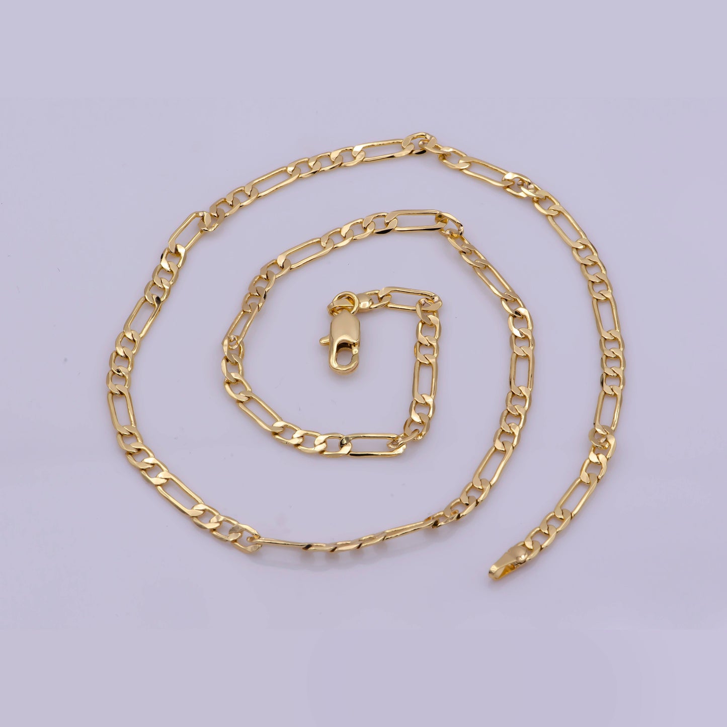 Clearance Pricing BLOWOUT 24K Gold Filled 3.5mm Figaro 18 Inch Layering Chain Necklace | WA-369