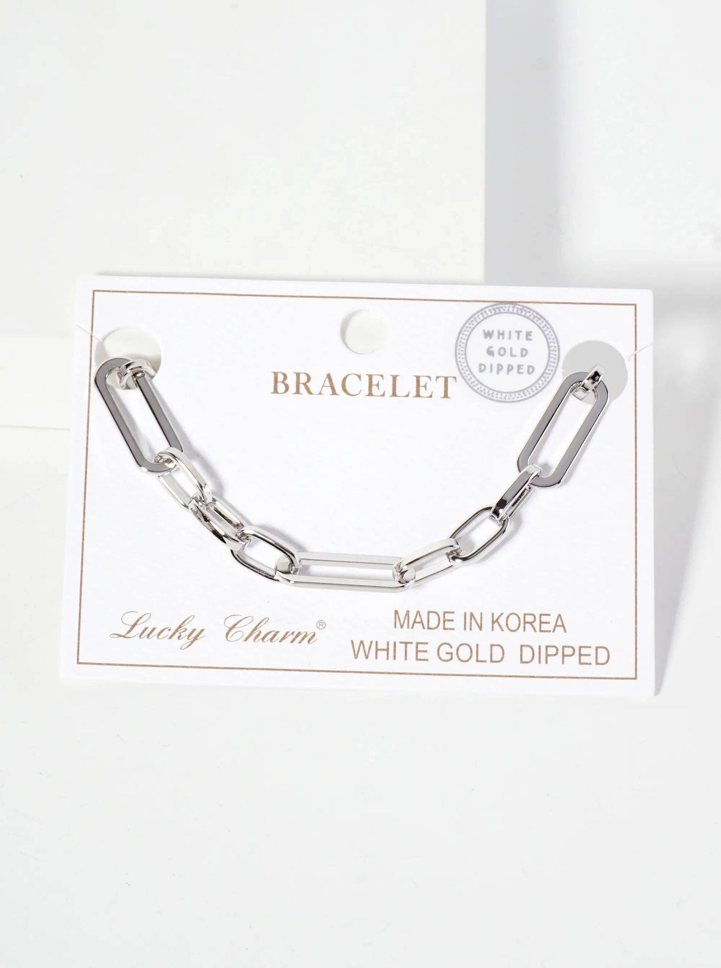 18K-Gold-Dipped Polished Brass 20-10mm Chain Bracelet: Gold
