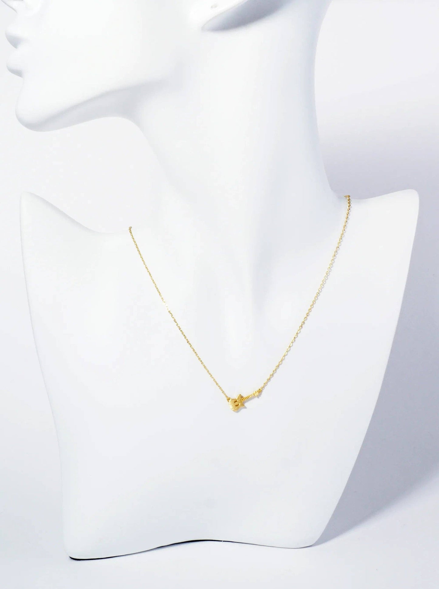 18K Gold Dipped Brass Electric Guitar Necklace: Gold
