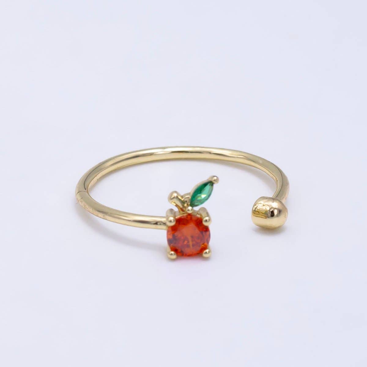 24K Gold Filled Orange Fruit CZ Open Ring | O1416