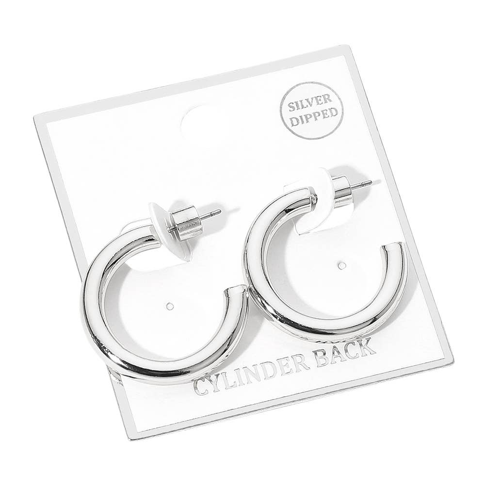 Gold Dipped Open Hoop Earrings: Worn Gold