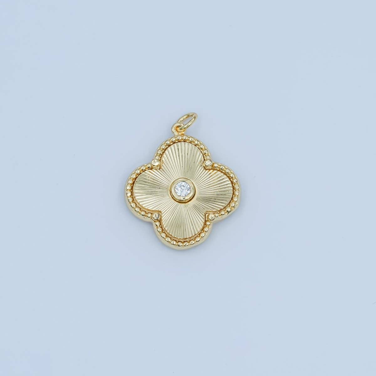 24K Gold Filled 20mm CZ Sunburst Flower Charm | M186