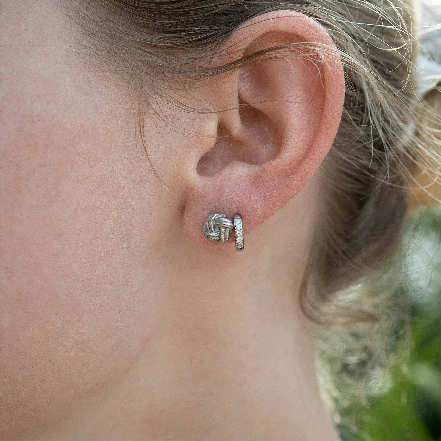 18K Gold PVD Stainless Steel CZ Mini Huggie Earrings: Gold