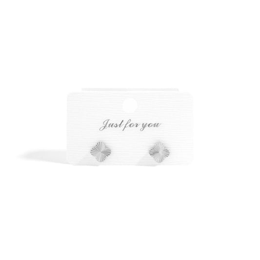 18K Gold PVD Stainless Steel Clover Stud Earrings: Stainless