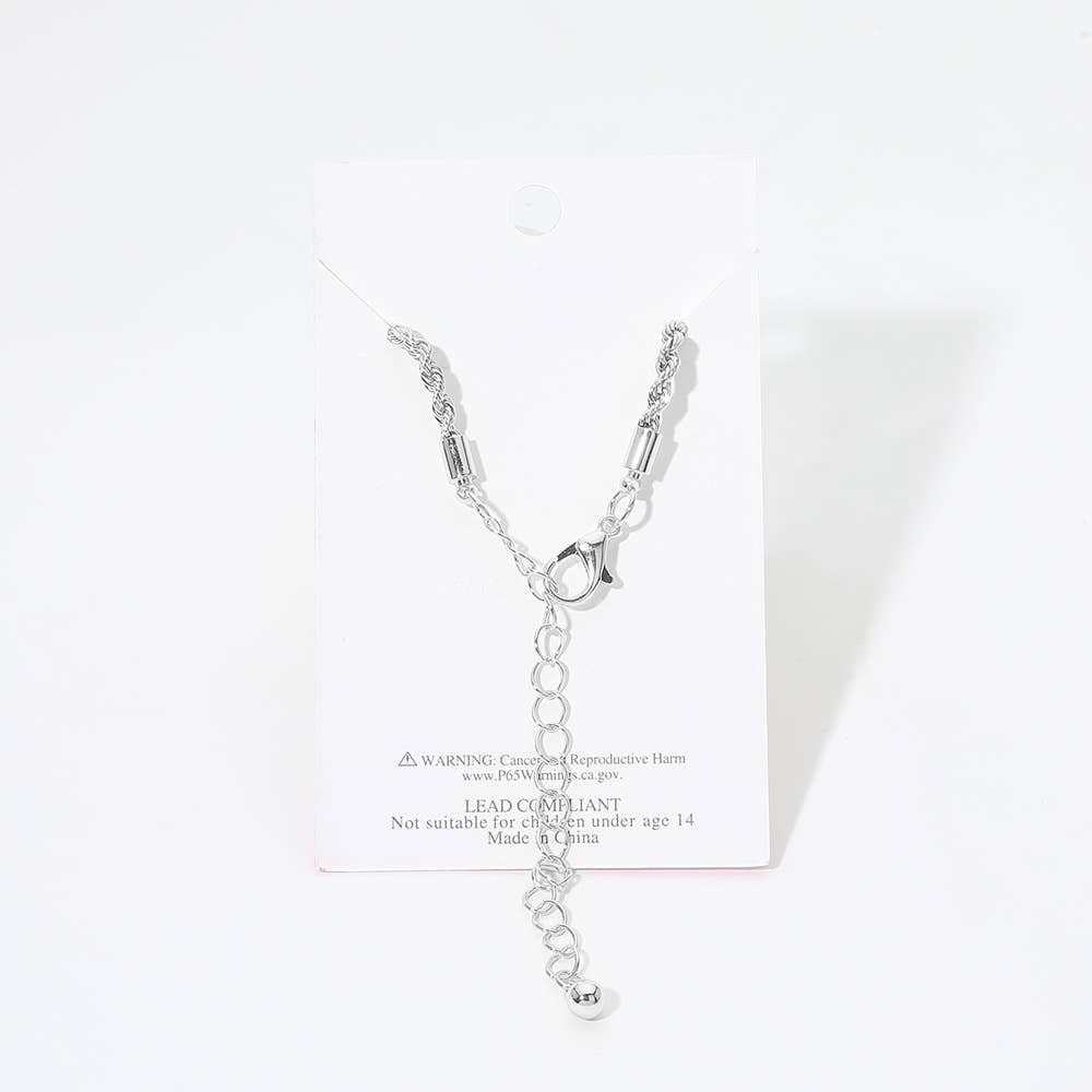 Gold Dipped Quatrefoil Charm Chain Anklet: Gold