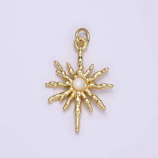 24K Gold Filled Moonstone Celestial Molten Sun Charm | M129