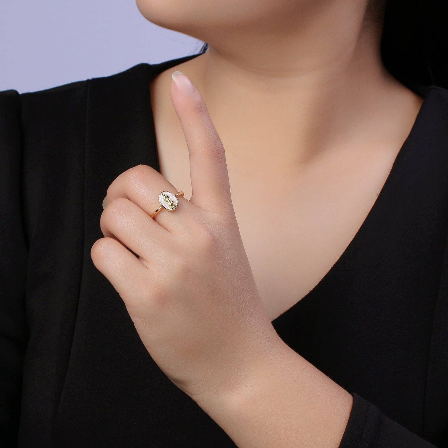 Gold Virgin Mary Ring | Religious Jewelry | Lady Guadalupe R: White