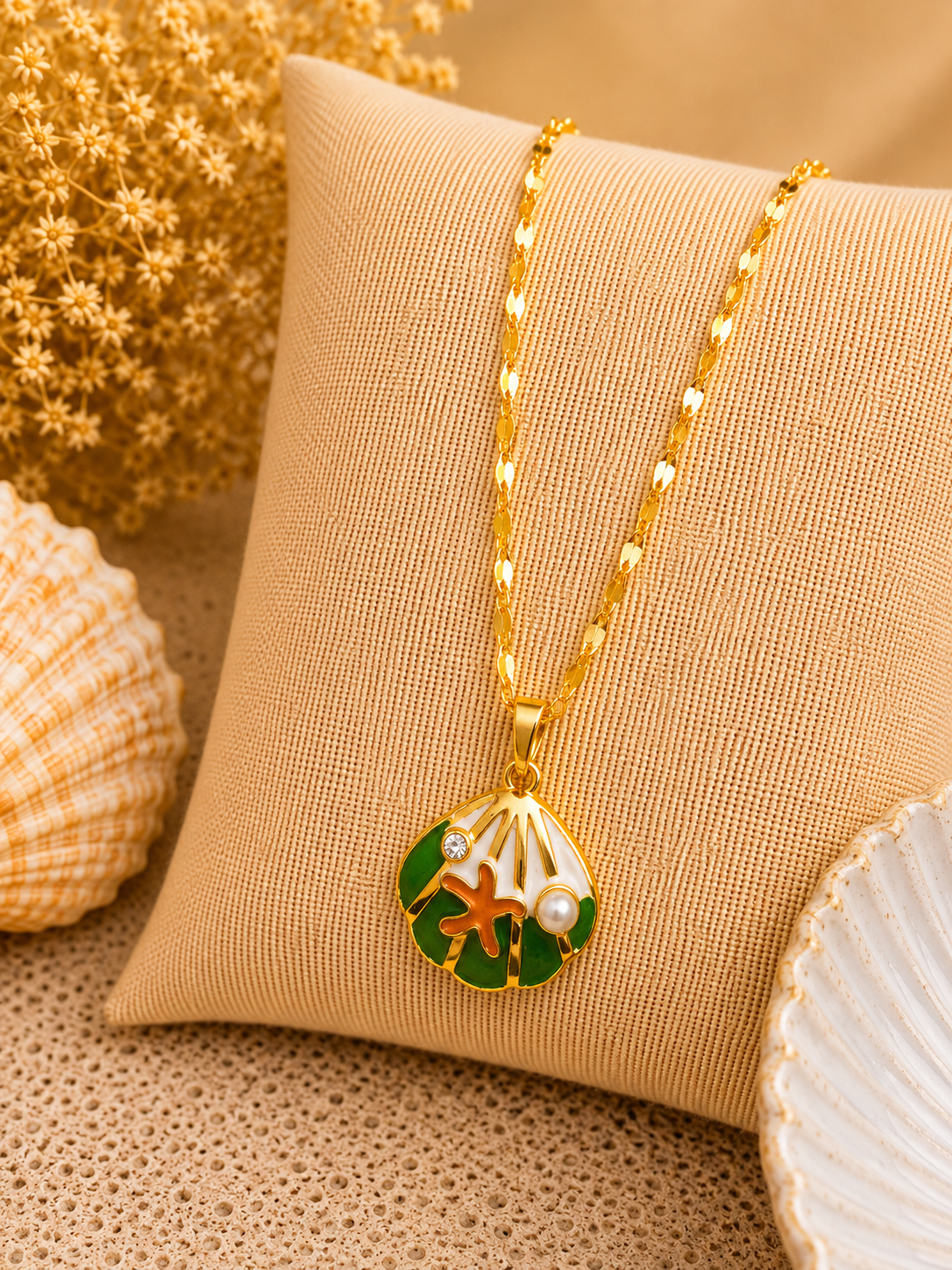 Ocean Treasures Necklace – Gold Plated & Stainless Steel: MIX OF SET 18