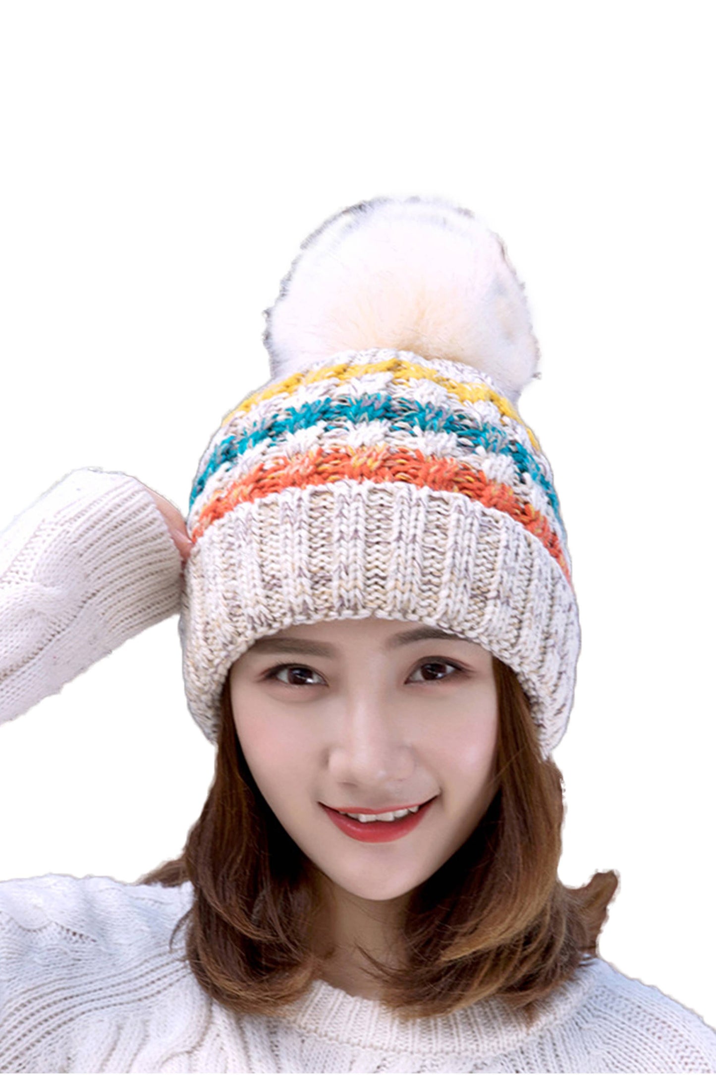 PomPom Warm Knitted Hat : Wine