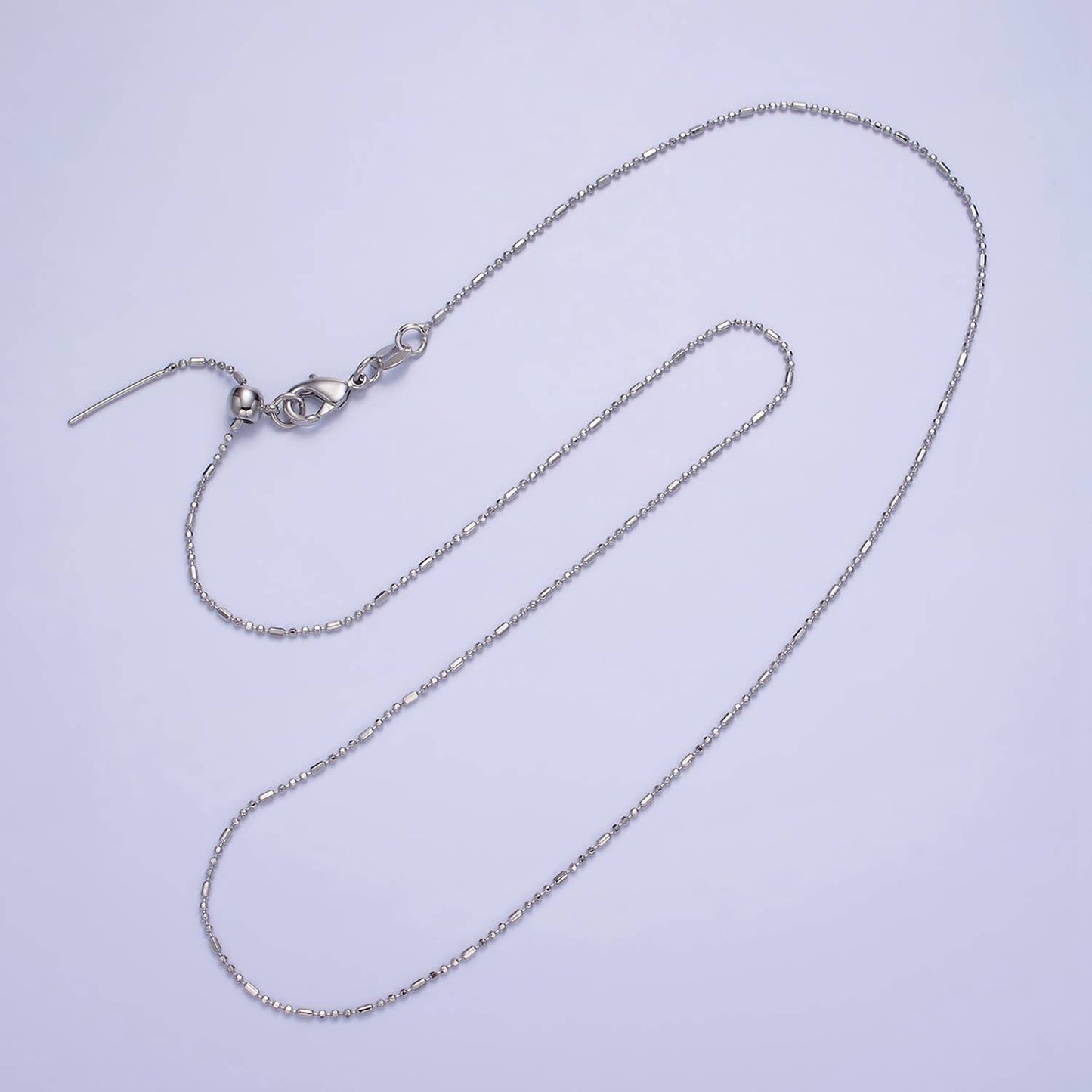 14K Gold Filled 1mm Bead Tube Chain 18 Inch Slider Necklace: Gold