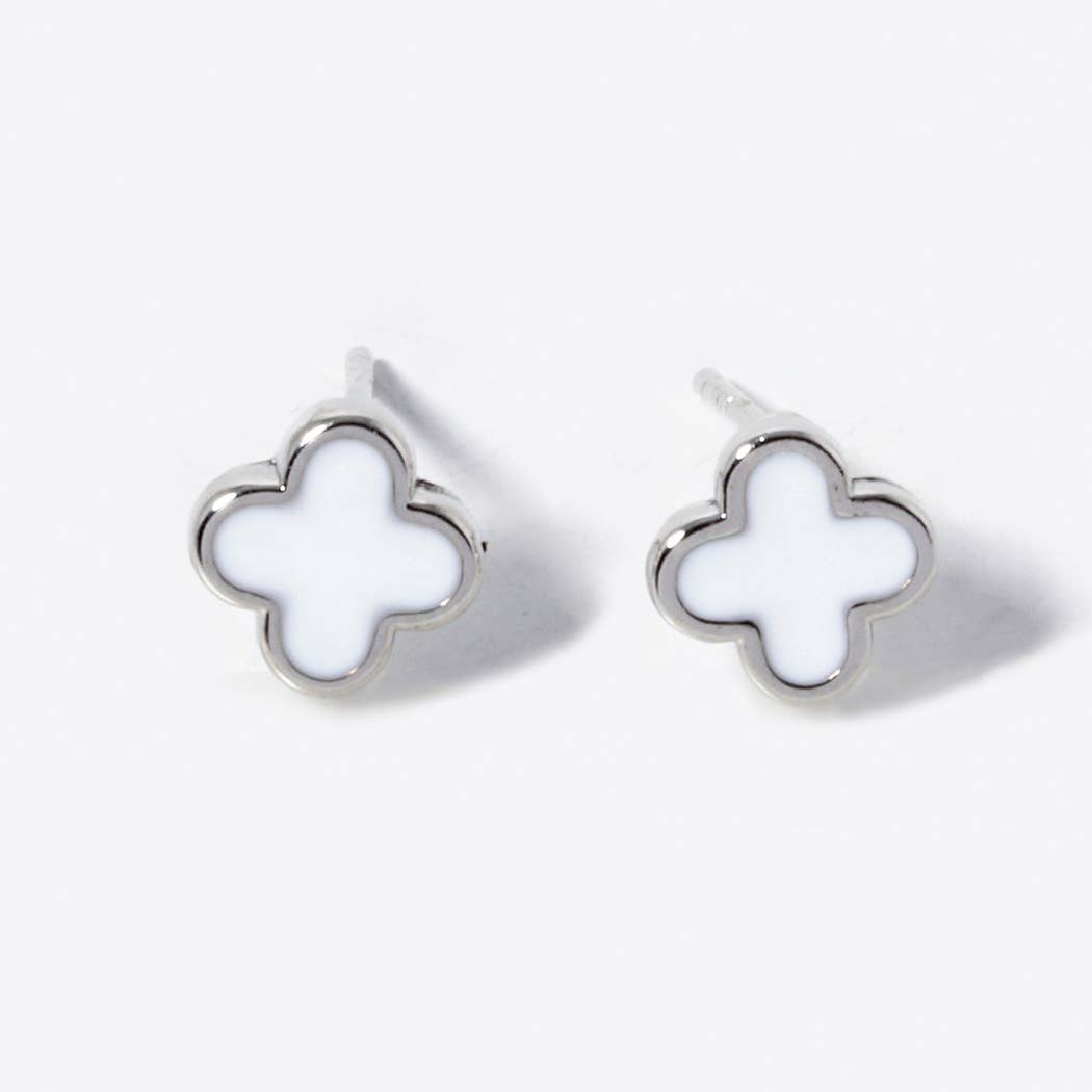 Gold-Dipped Clover Post Earrings: GPK / ONE SIZE