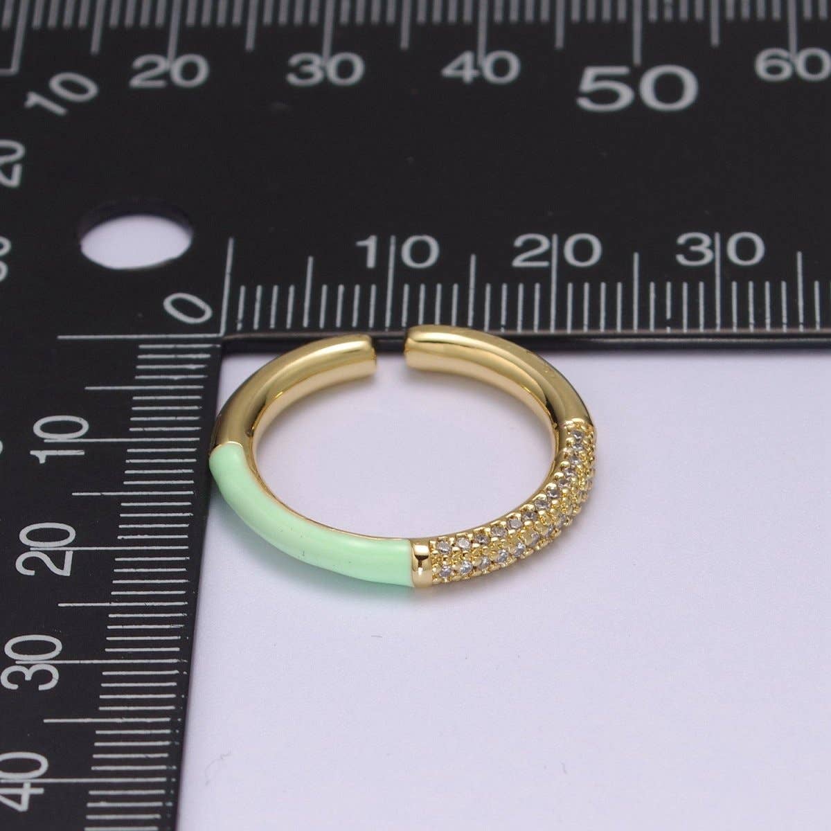 Colorful Enamel Adjustable Ring, 14K Gold Filled CZ Fusion Stacking Ring, Adjustable Ring, Fashion Enamel Jewelry S-170 ~ S-179: Hot Pink