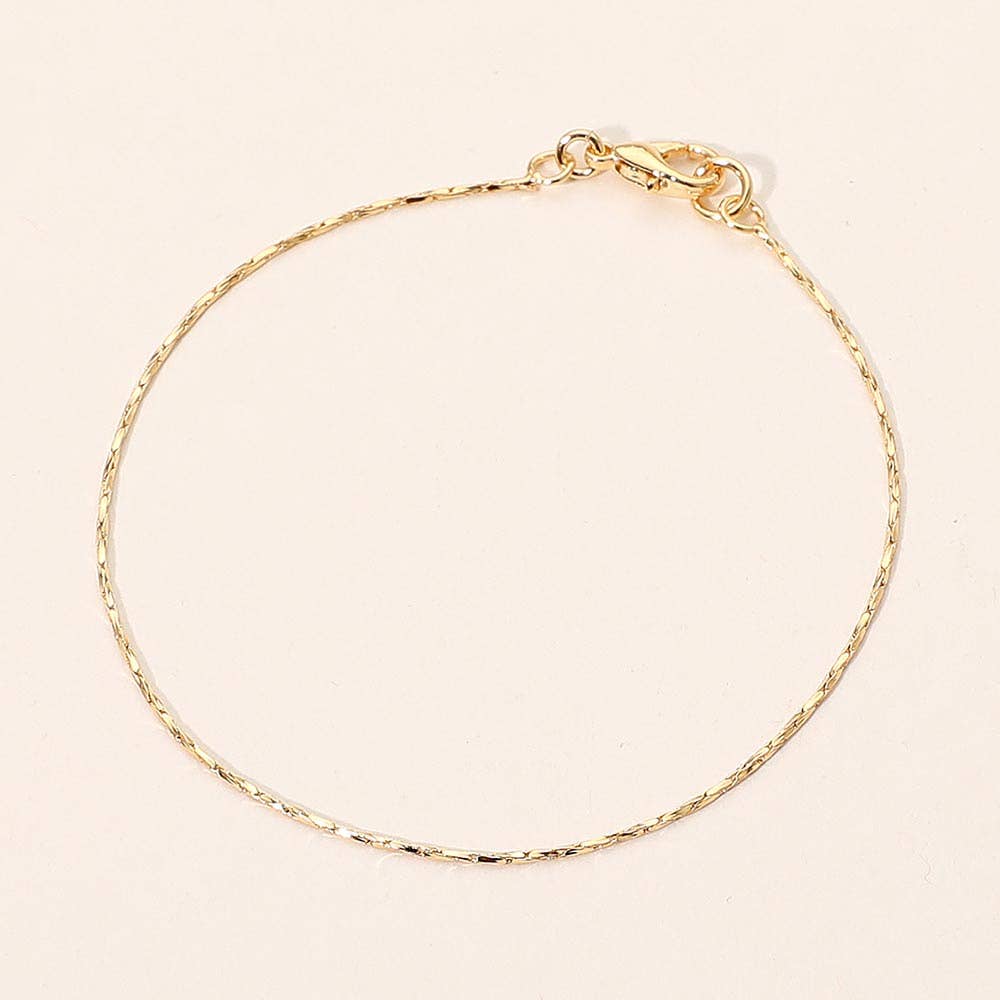 18K Gold Filled Twisted Chain Bracelet