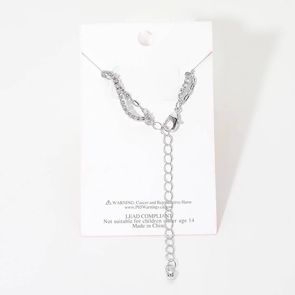 Gold Dipped Tennis Link Layered Chain Anklet: Rhodium