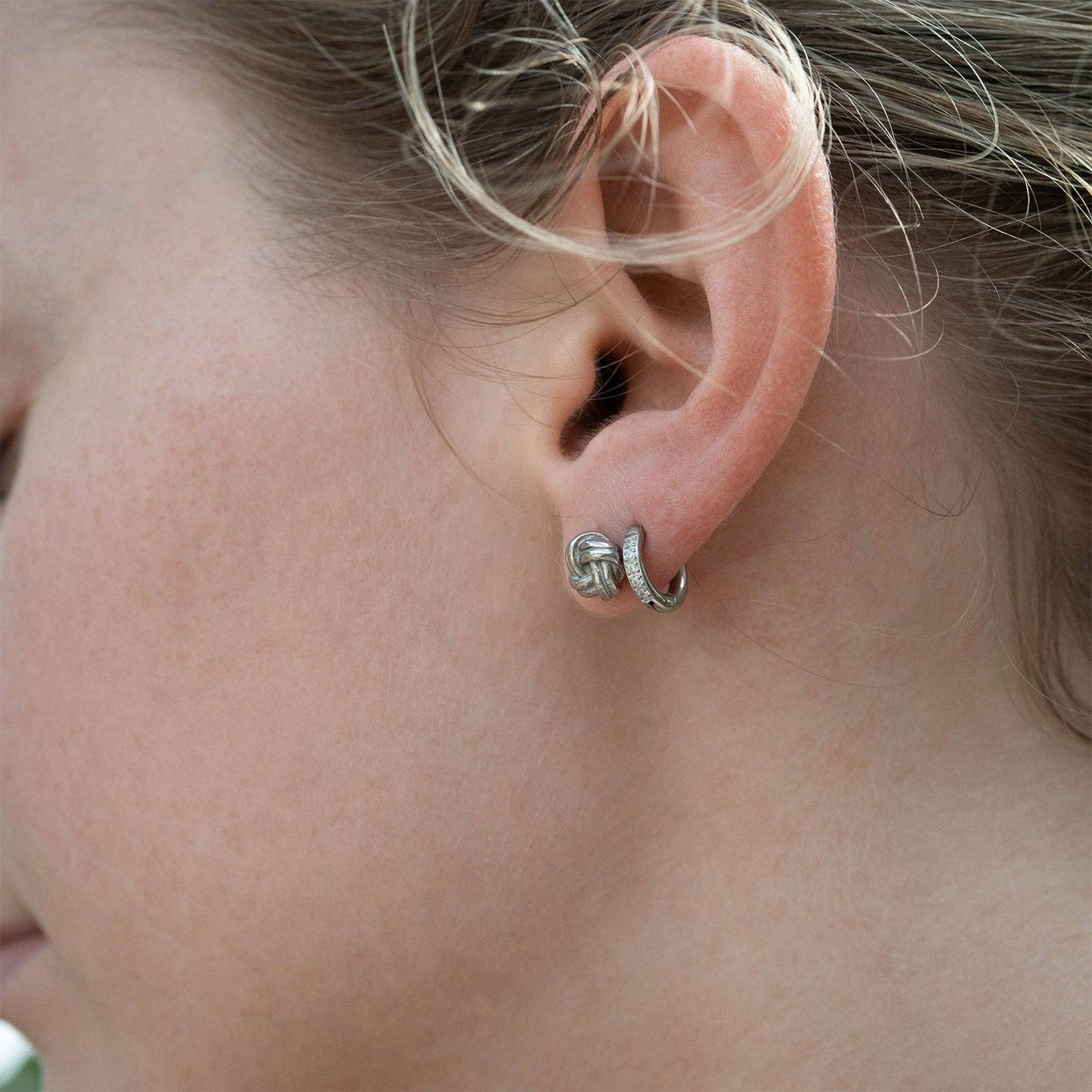 18K Gold PVD Stainless Steel CZ Mini Huggie Earrings: Gold