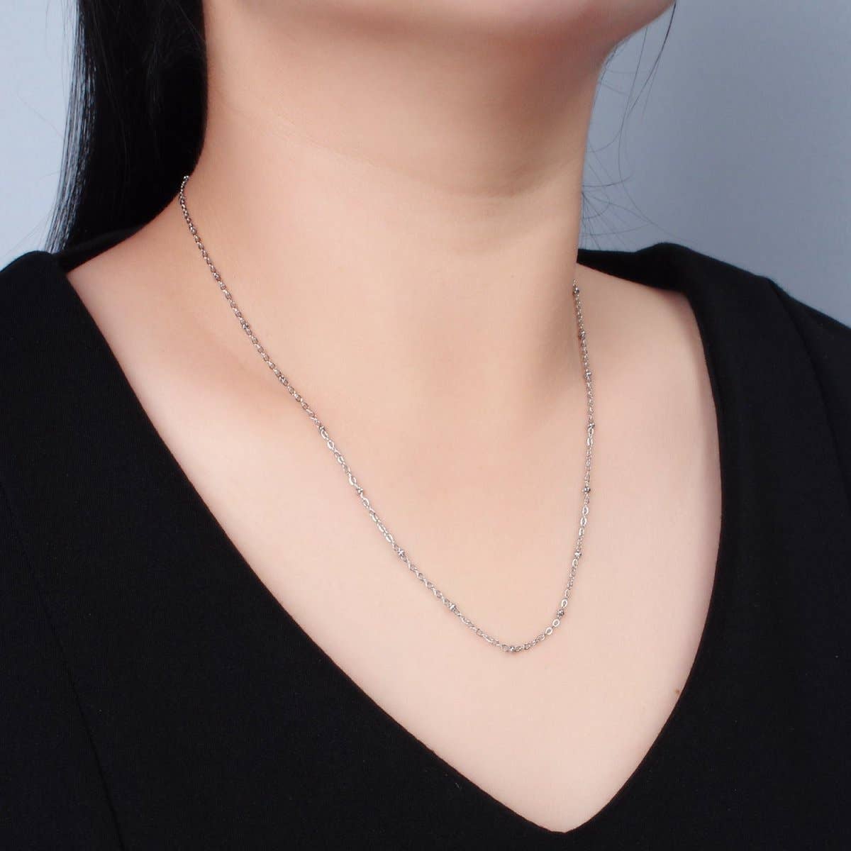 24K Gold Filled 2mm Satellite Cable Chain 20 Inch Necklace in Gold & Silver | WA-2610 WA-2611: Gold