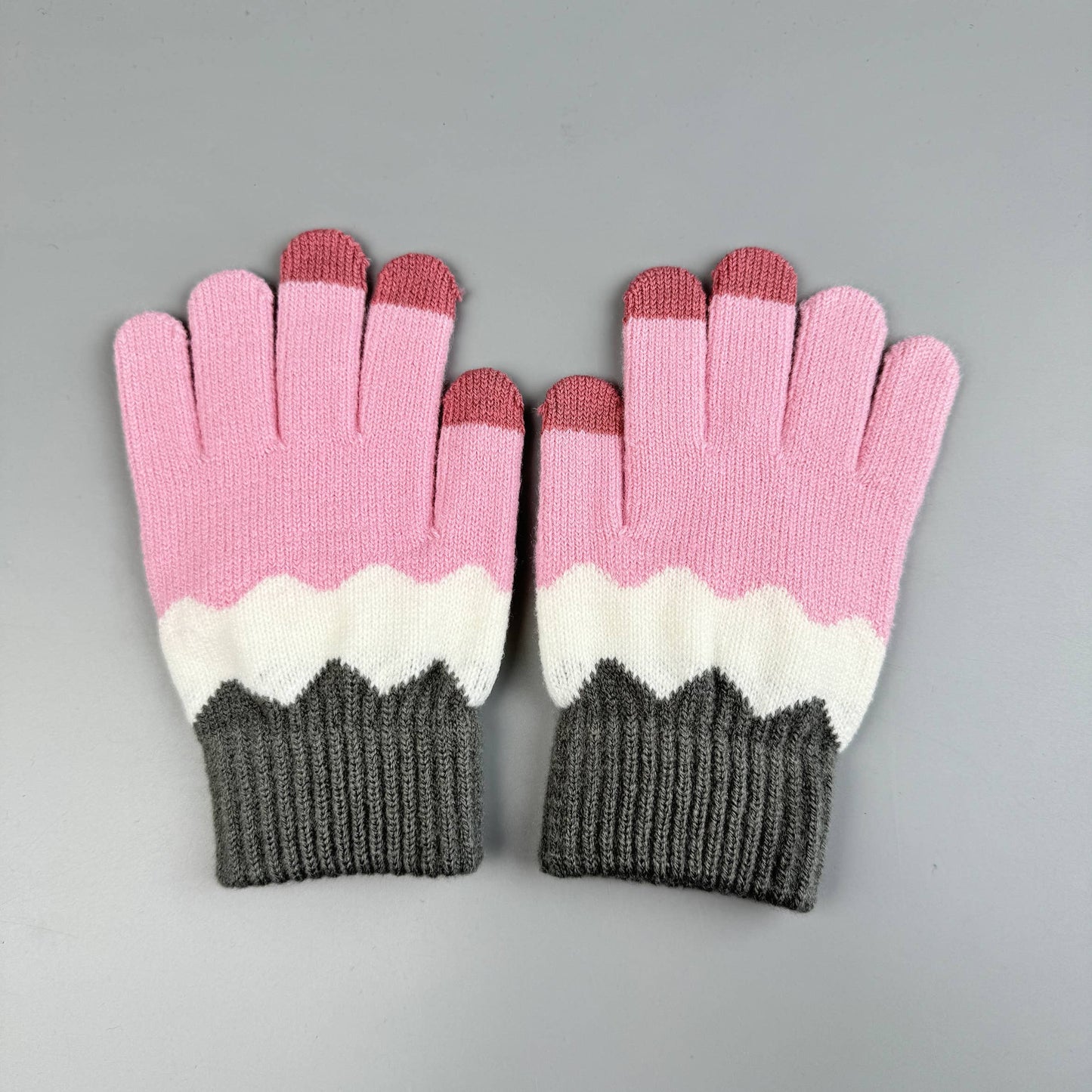 Pearl Color Matching Touch Screen Gloves : Pink